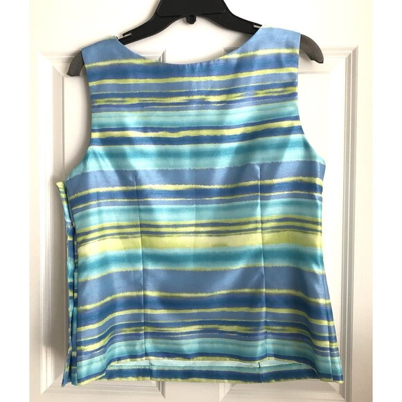 DRESSBARN WOMEN'S SUIT PANTS SIZE 10 BLOUSE TOP MULTICOLOR SLEEVELESS BUTTONS - Picture 3 of 9